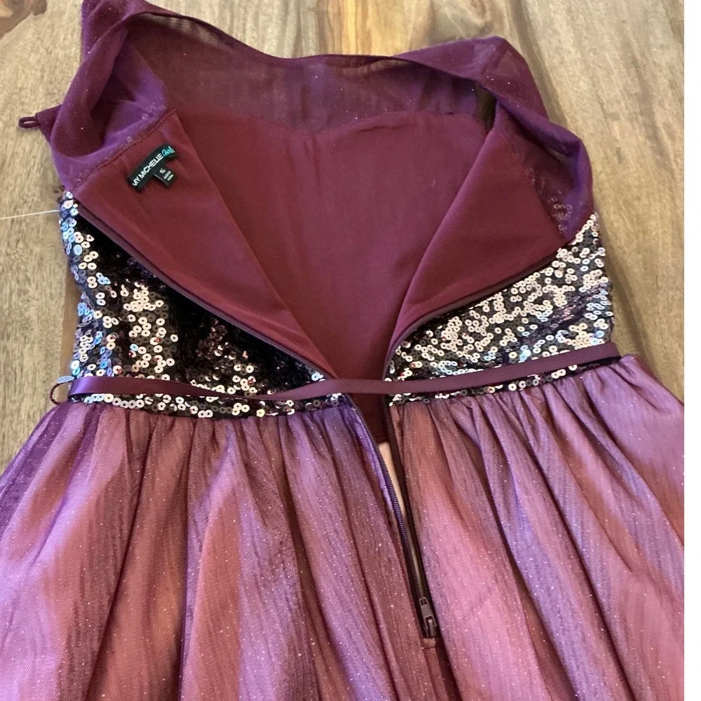 My Michelle Girls 16 Burgundy Sequin High Low Formal Dress NWT 8762ZP1G Party